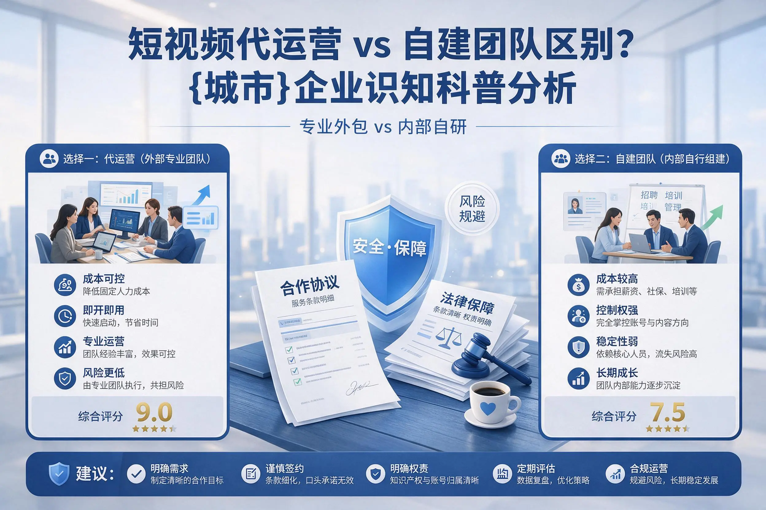 短视频代运营与自建团队区别?五指山企业认知科普分析