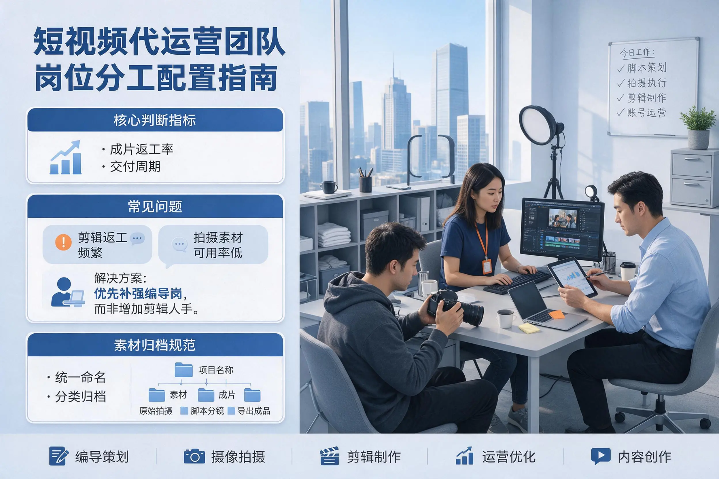 短视频代运营团队如何配置？五指山企业岗位分工科普说明